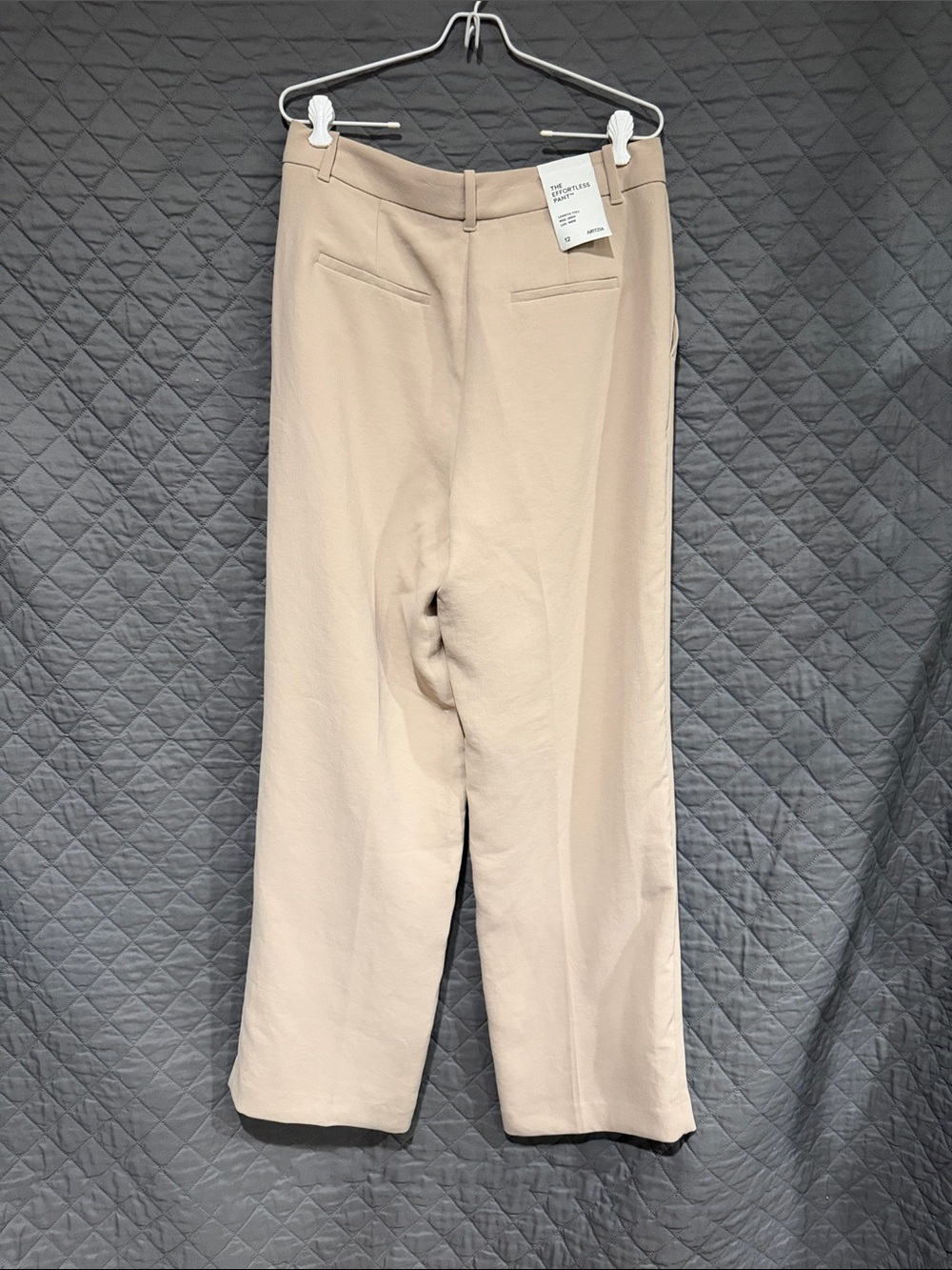 Aritzia ‘The Effortless Pant’ Taupe Wide-Leg Pleated Trousers 12 NWT - Picture 4 of 4